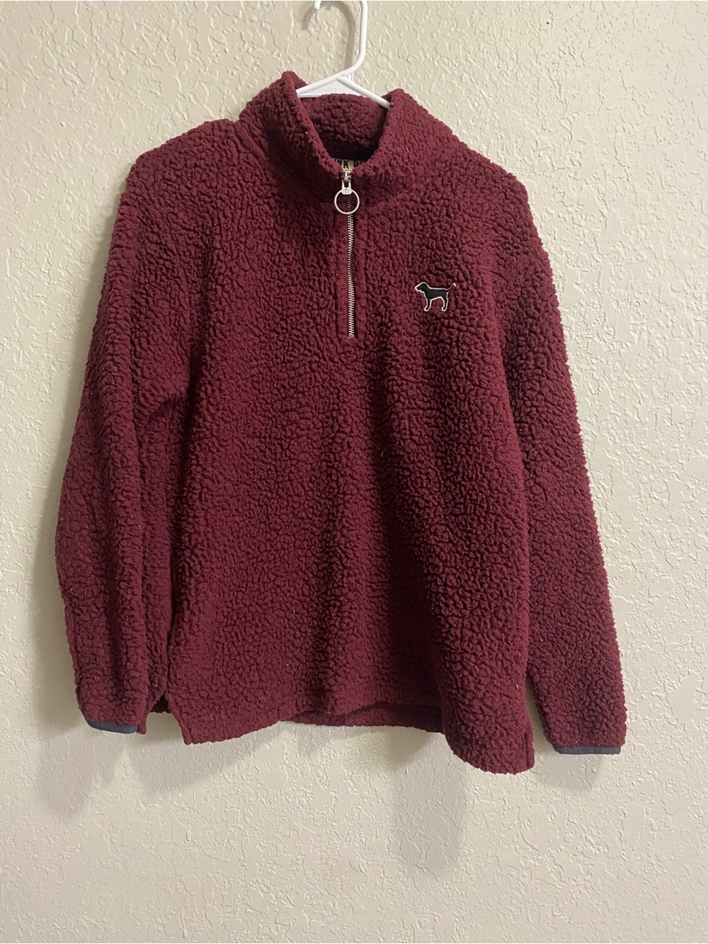 PINK Victoria's Secret Wine Sherpa Half-Zip Pullover